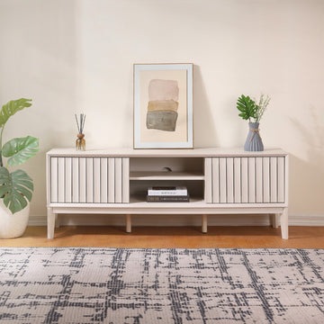 Gennaro 58 in. Farmhouse 3-Storage Sliding Door TV Stand Fits TVs up to 65 in. with Cable Management - JONATHAN Y